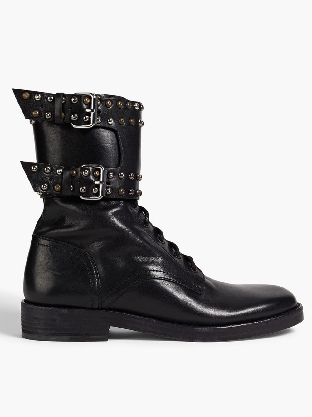 Isabel Marant Etoile Teylon Black Studded Leather Combat Boots US 9 EU 39 NIB - Picture 1 of 16
